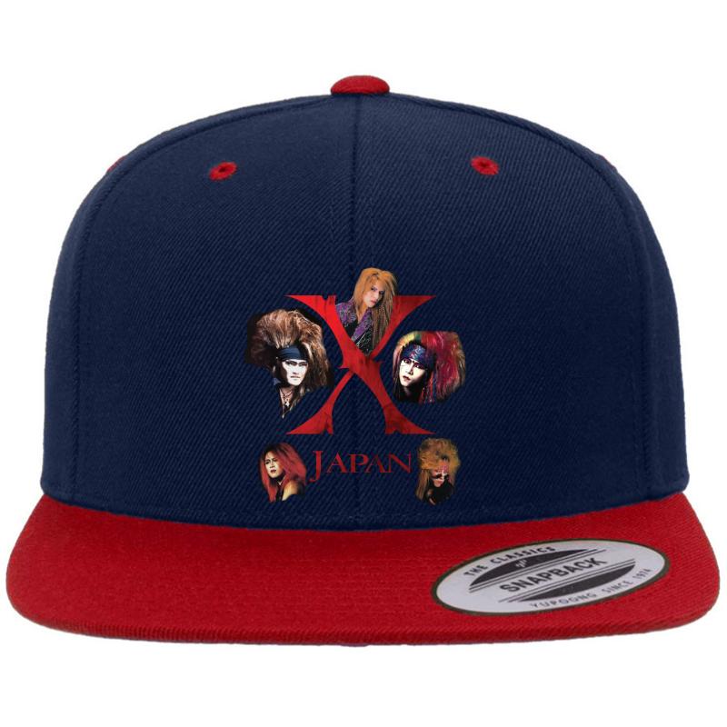 X Japan Classic 1988 Including Taiji  Premium Flat Bill Snapback Cap  Navy