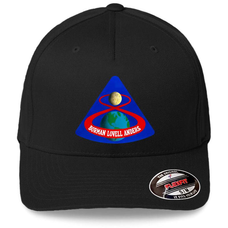 Apollo 8 Nasa Moon Mission Patch Flexfit Baseball Cap  Black