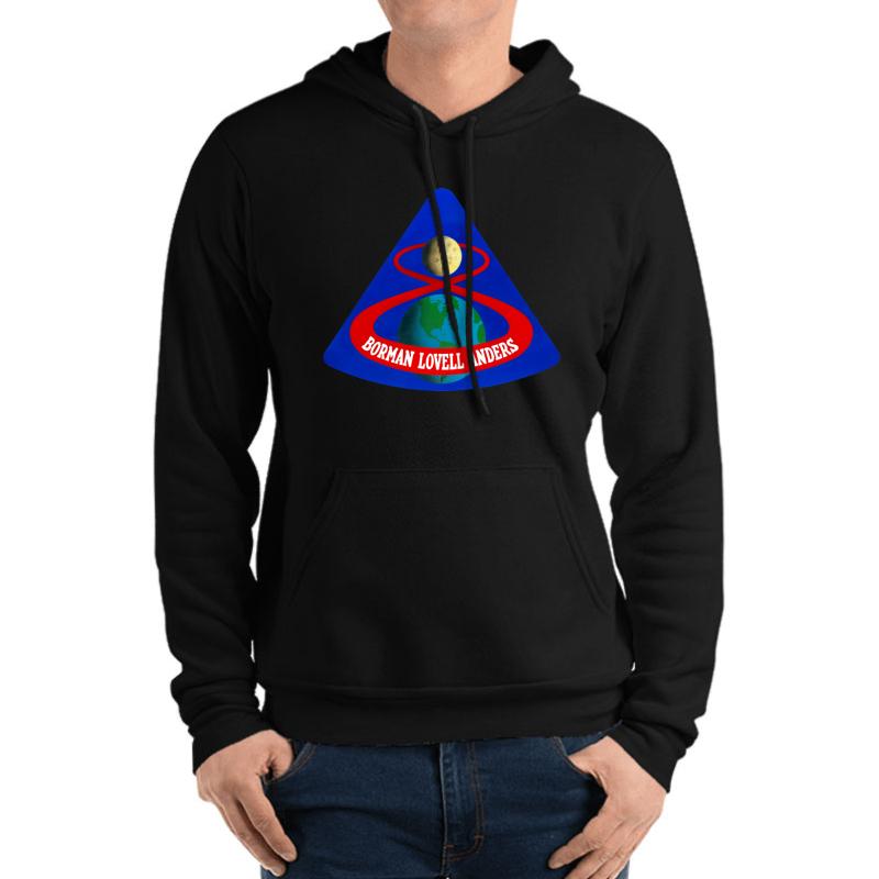 Apollo 8 Nasa Moon Mission Patch Unisex Hooded Sweatshirt Men Black