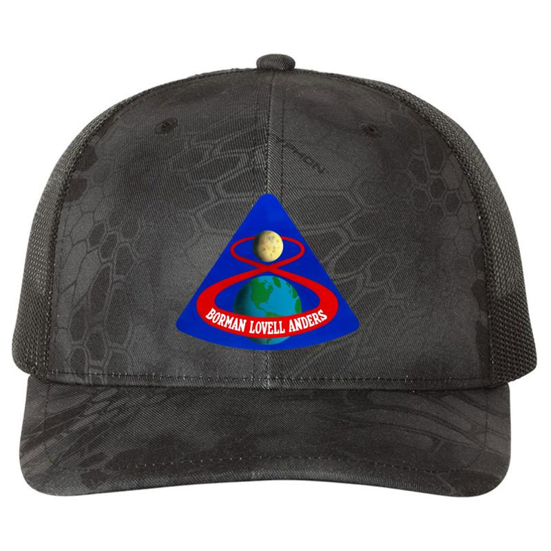 Apollo 8 Nasa Moon Mission Patch Richardson Premium Trucker Snapback Cap  Kryptek Typhon Black