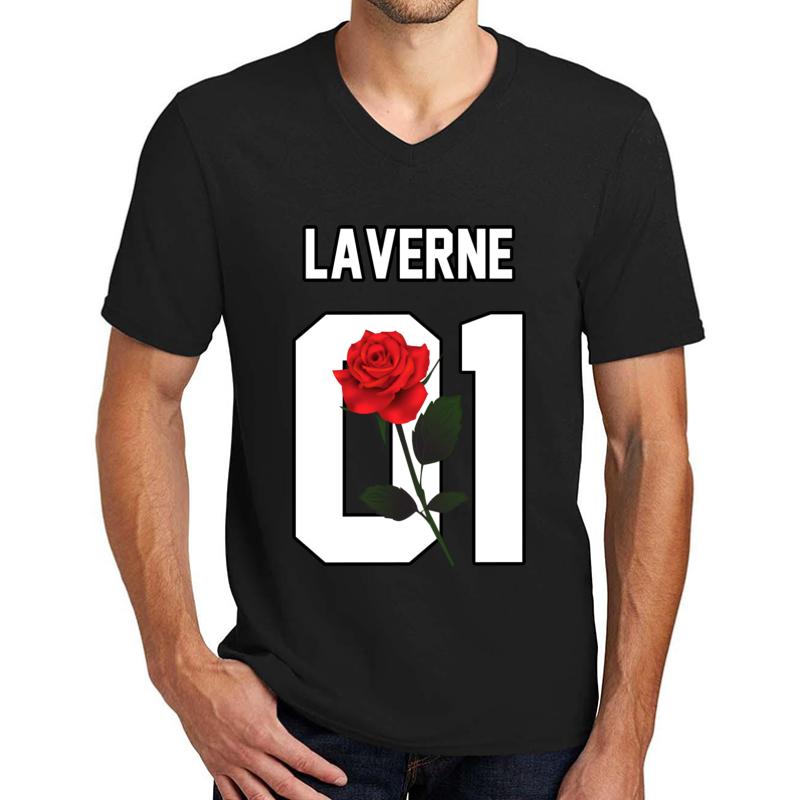 Zoe Laverne - Rose Unisex V-Neck T-Shirt Men Black