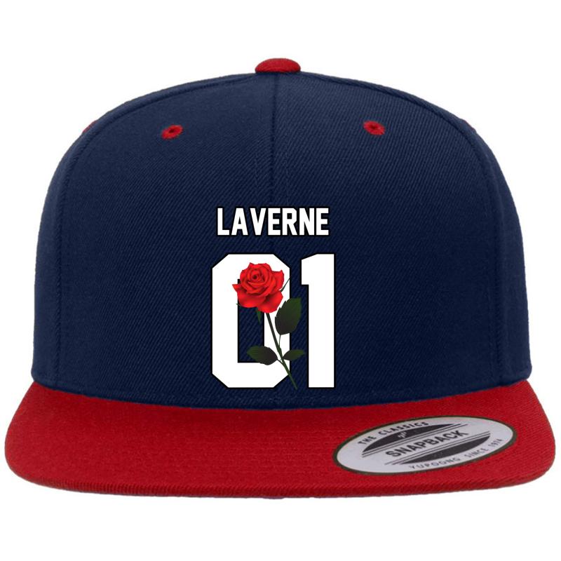 Zoe Laverne - Rose Premium Flat Bill Snapback Cap  Navy