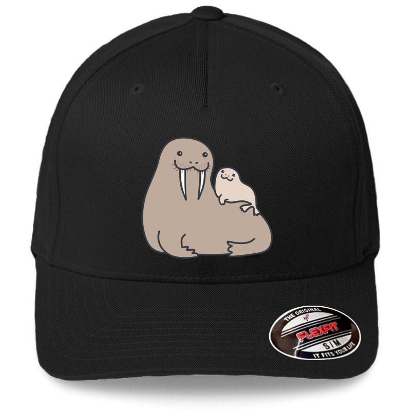 Walrus Papa Flexfit Baseball Cap  Black