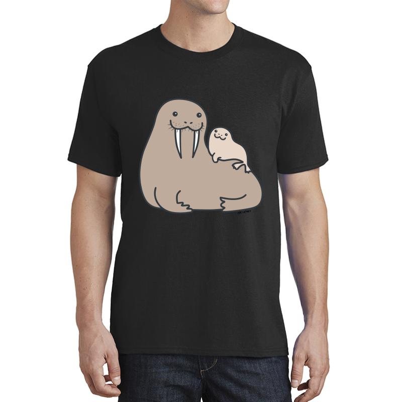 Walrus Papa Unisex T-Shirt Men Black