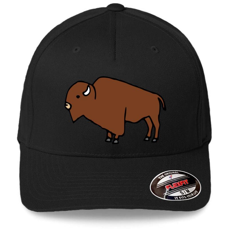 American Bison Flexfit Baseball Cap  Black