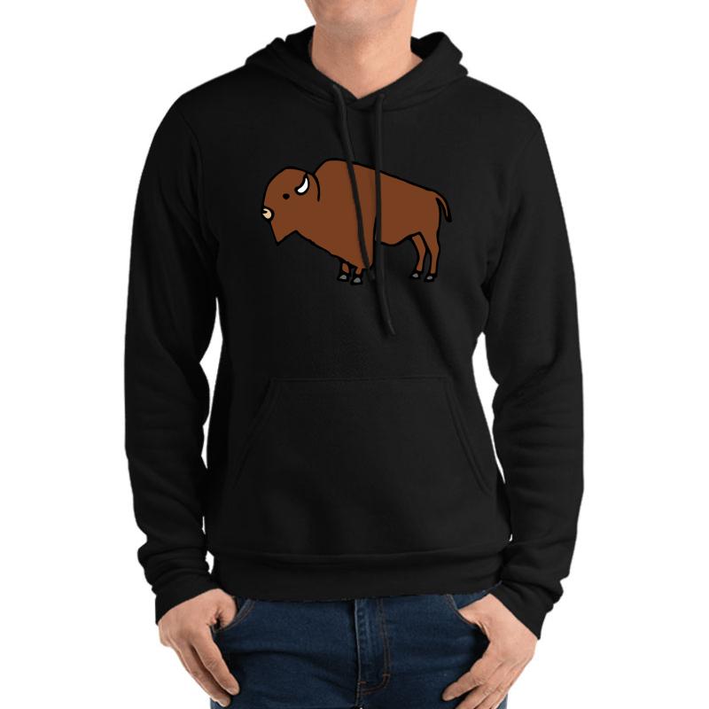 American Bison Unisex Hooded Sweatshirt Men Black