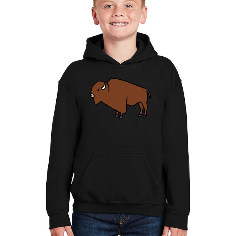 American Bison Youth Hooded Sweatshirt Boy Black