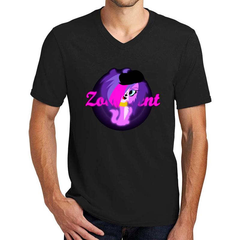 Zoe Trent Glowy Vector Unisex V-Neck T-Shirt Men Black