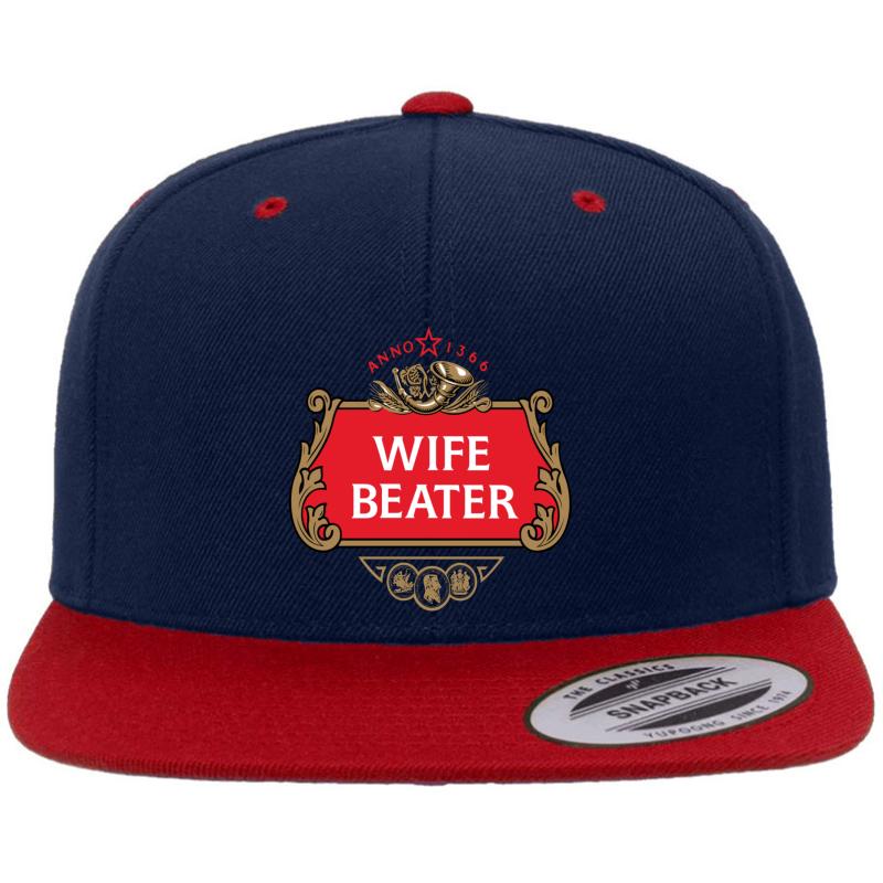 Wife Beater Premium Flat Bill Snapback Cap  Navy