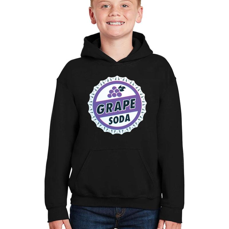 Up Movie Grape Soda Bottle Cap Youth Hooded Sweatshirt Boy Black