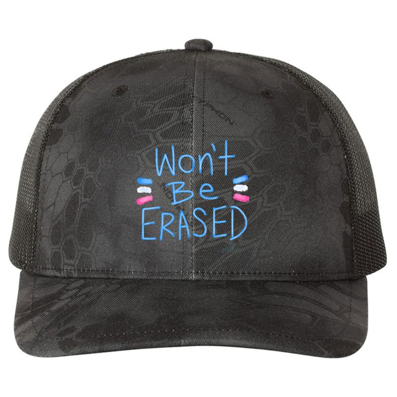 Won't Be Erased - Transgender Civil Rights Movement Richardson Premium Trucker Snapback Cap  Kryptek Typhon Black