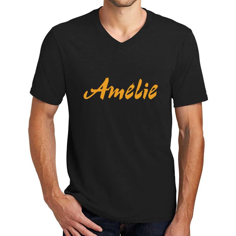 Amelie Poulain Unisex V-Neck T-Shirt Men Black