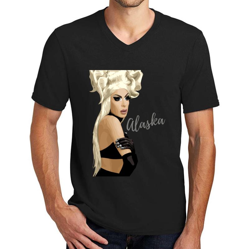 Alaska Thvnderfvck 5000 Drag Queen Rupaul's Drag Race Unisex V-Neck T-Shirt Men Black