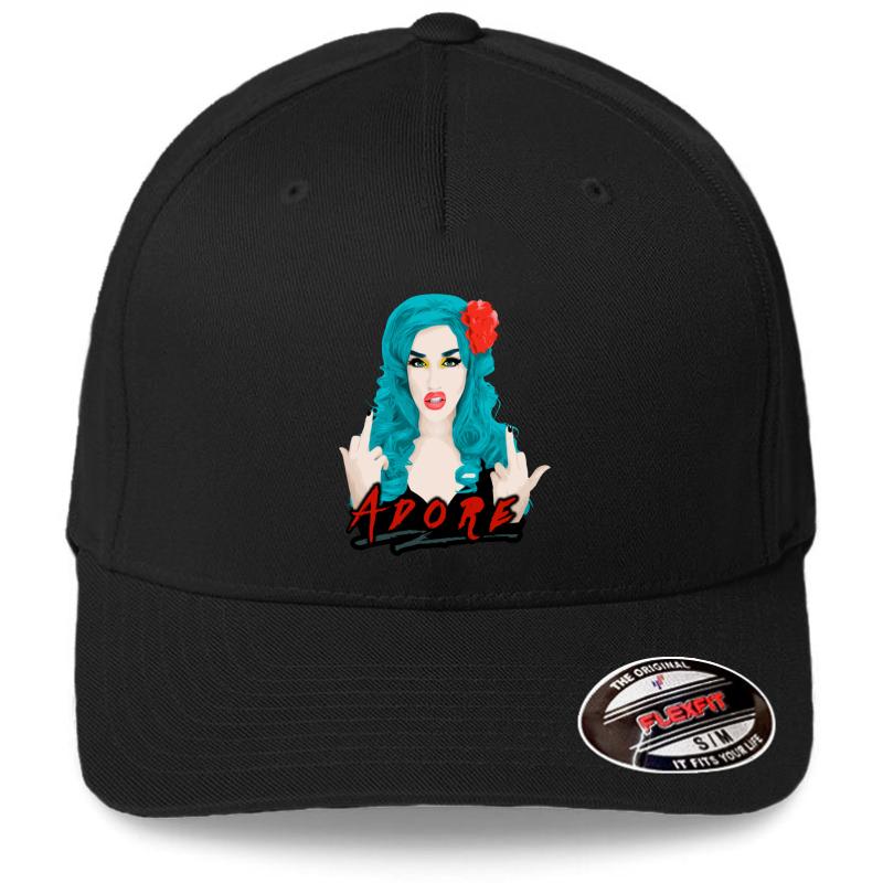 Adore Delano Drag Queen Rupaul's Drag Race Flexfit Baseball Cap  Black