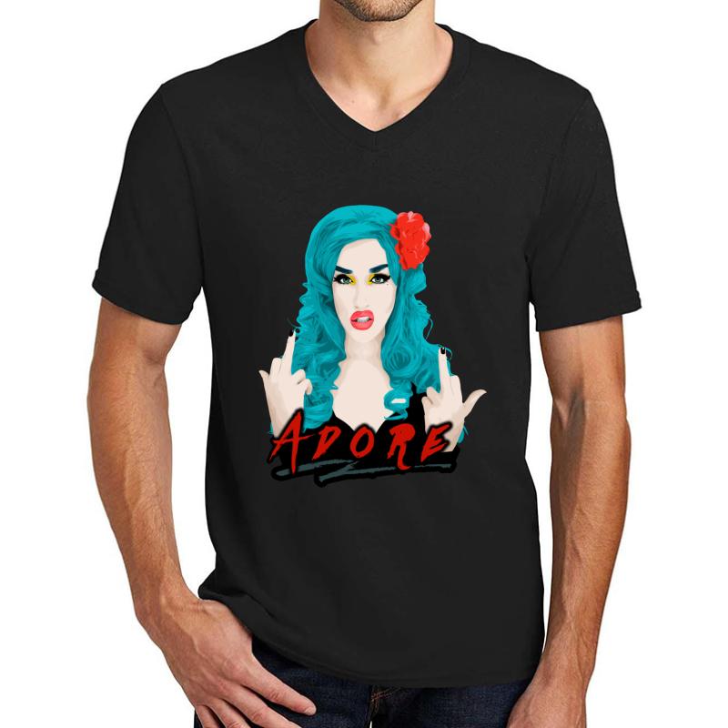 Adore Delano Drag Queen Rupaul's Drag Race Unisex V-Neck T-Shirt Men Black