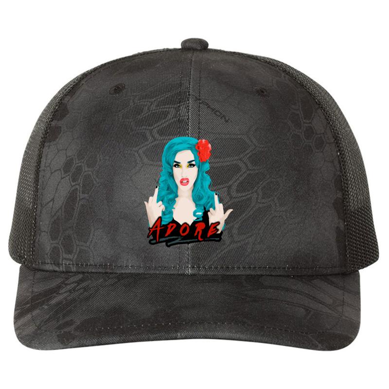 Adore Delano Drag Queen Rupaul's Drag Race Richardson Premium Trucker Snapback Cap  Kryptek Typhon Black