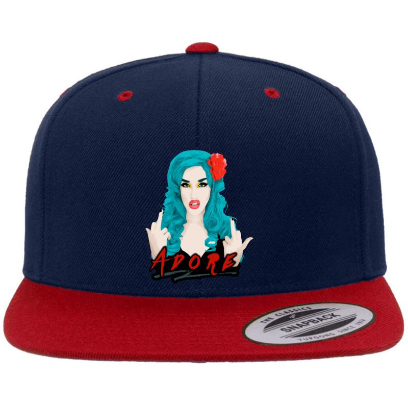 Adore Delano Drag Queen Rupaul's Drag Race Premium Flat Bill Snapback Cap  Navy