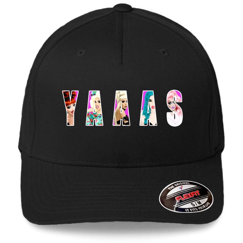 Yaaas Ft Rupaul's Drag Race Queens Bianca Del Rio Adore Delano Katya Alaska Trixie Mattel Flexfit Baseball Cap  Black