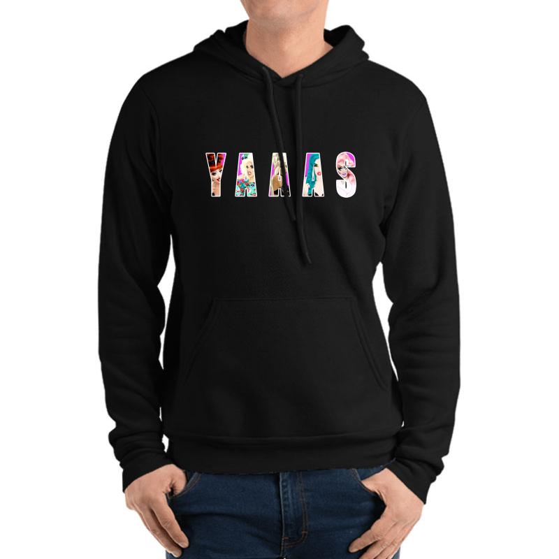 Yaaas Ft Rupaul's Drag Race Queens Bianca Del Rio Adore Delano Katya Alaska Trixie Mattel Unisex Hooded Sweatshirt Men Black