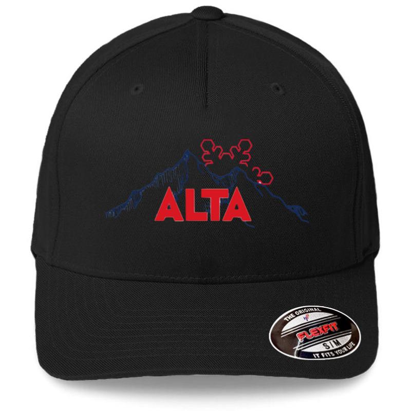 Alta Ski Resort In Utah Flexfit Baseball Cap  Black