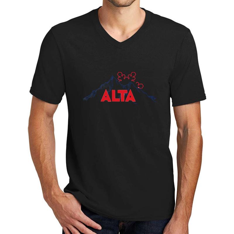 Alta Ski Resort In Utah Unisex V-Neck T-Shirt Men Black