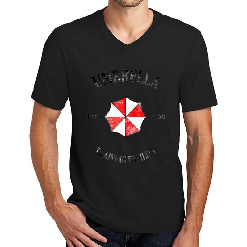 Umbrella Training Facility Vintage Resident Evil Unisex V-Neck T-Shirt Men Black