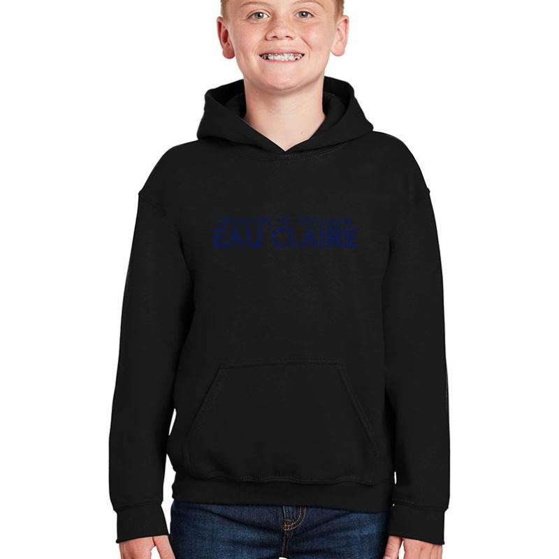 University Of Wisconsin Eau Claire Youth Hooded Sweatshirt Boy Black