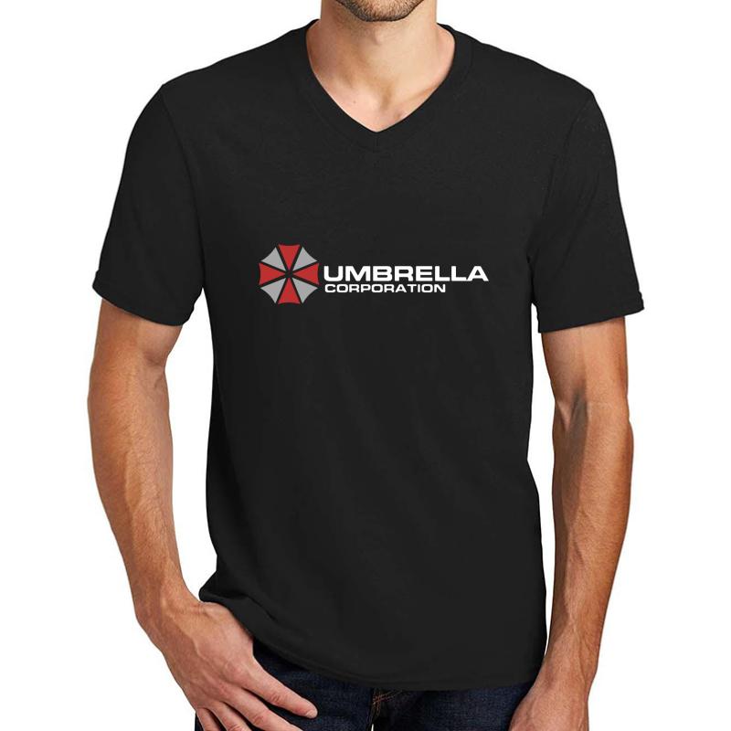 Umbrella Corporation Black Resident Evil Unisex V-Neck T-Shirt Men Black