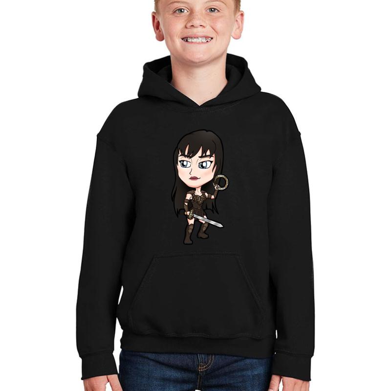 Xena Warrior Princess Youth Hooded Sweatshirt Boy Black