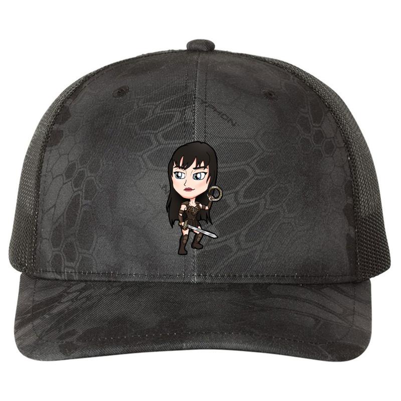 Xena Warrior Princess Richardson Premium Trucker Snapback Cap  Kryptek Typhon Black