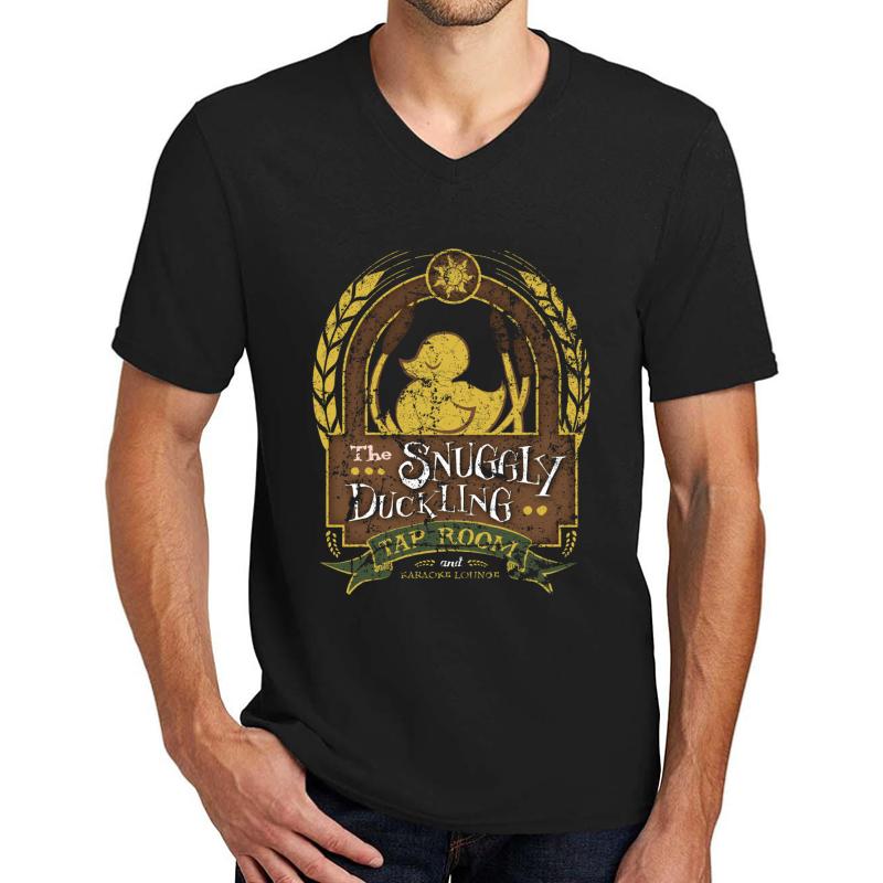 The Snuggly Duckling Tap Room Unisex V-Neck T-Shirt Men Black