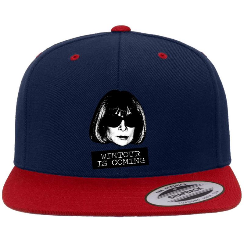 Wintour Is Coming Premium Flat Bill Snapback Cap  Navy