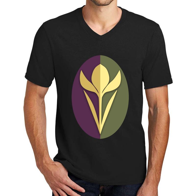 Arendelle Crocus Crest Unisex V-Neck T-Shirt Men Black