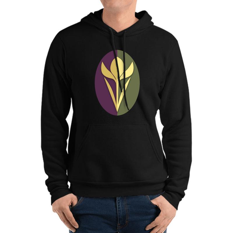 Arendelle Crocus Crest Unisex Hooded Sweatshirt Men Black