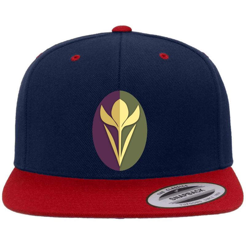 Arendelle Crocus Crest Premium Flat Bill Snapback Cap  Navy