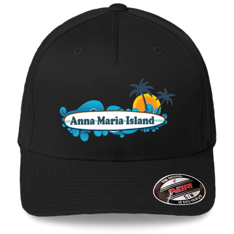 Anna Maria Island. Flexfit Baseball Cap  Black