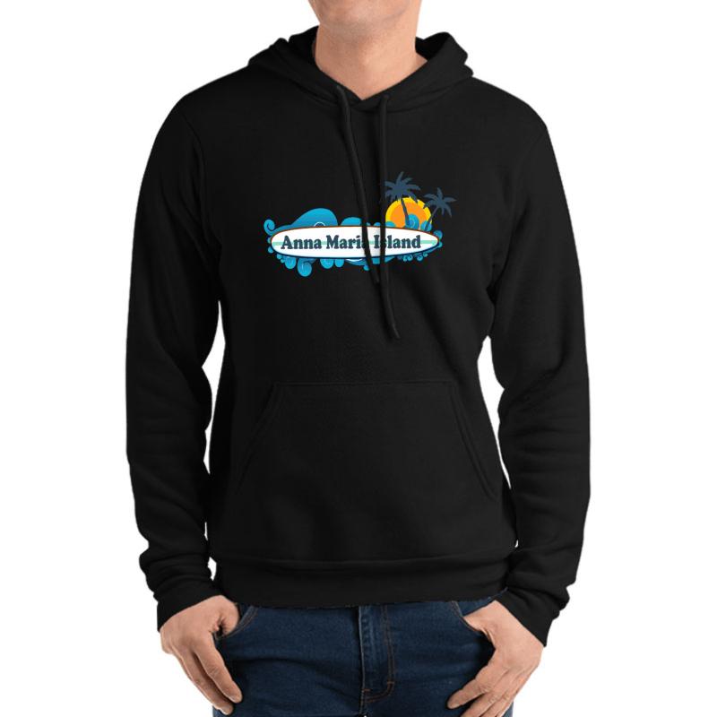 Anna Maria Island. Unisex Hooded Sweatshirt Men Black