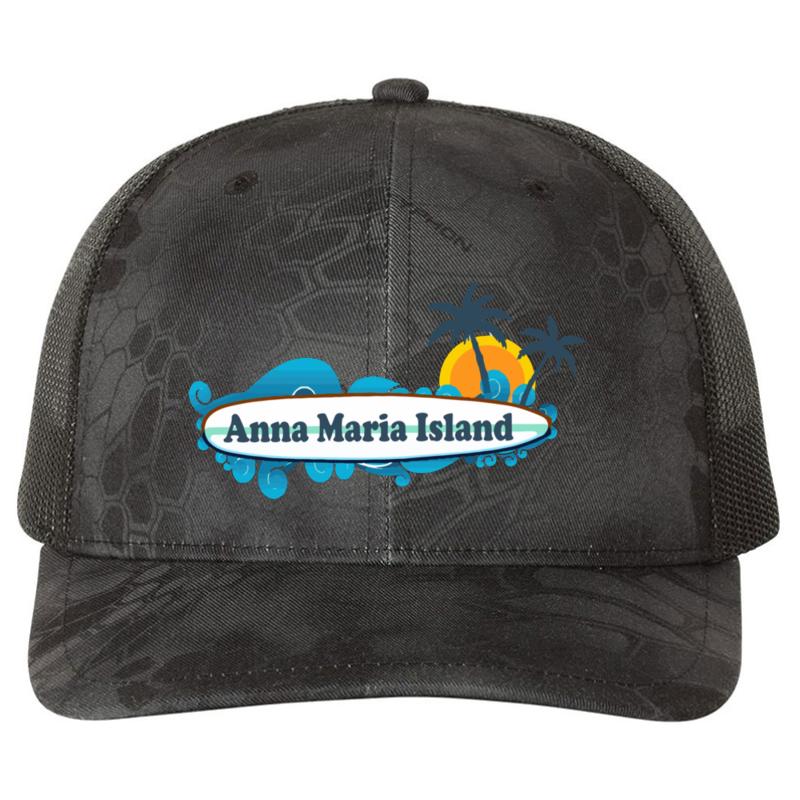 Anna Maria Island. Richardson Premium Trucker Snapback Cap  Kryptek Typhon Black