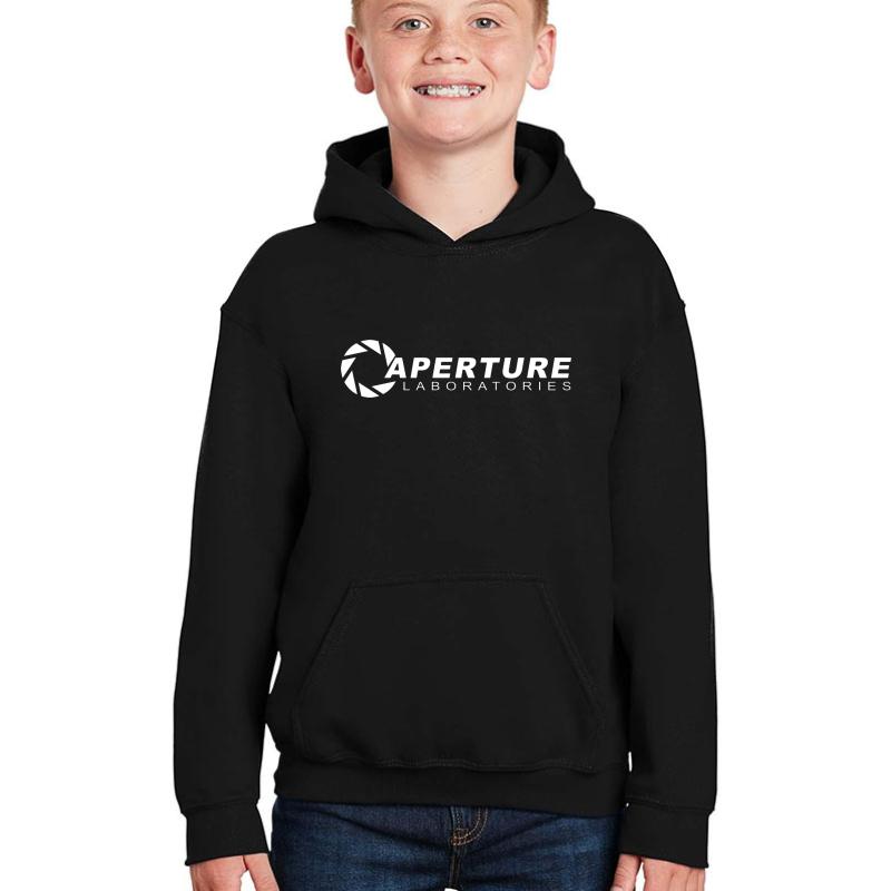 Aperture Laboratories Youth Hooded Sweatshirt Boy Black