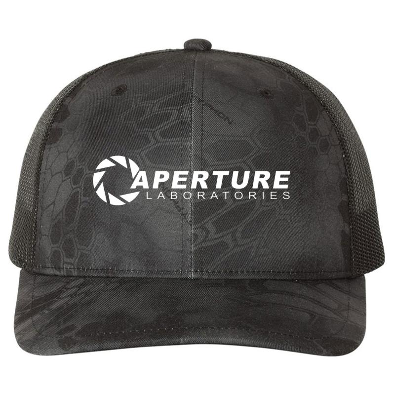 Aperture Laboratories Richardson Premium Trucker Snapback Cap  Kryptek Typhon Black