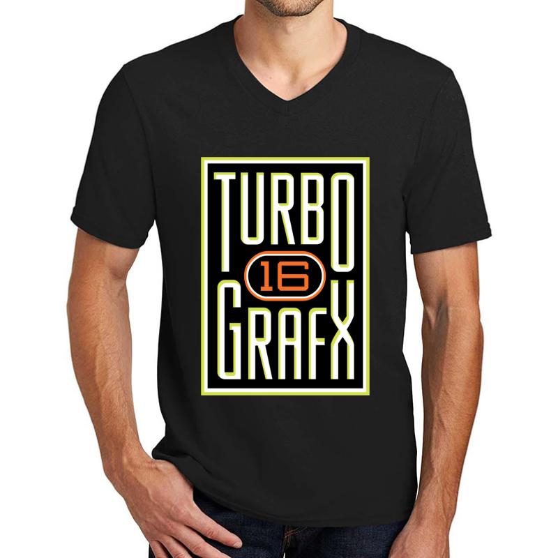 Turbografx-16 Unisex V-Neck T-Shirt Men Black