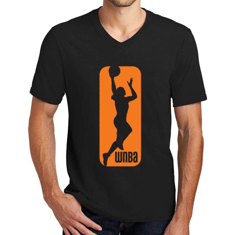 Wnba Basketball Logo  Unisex V-Neck T-Shirt Men Black