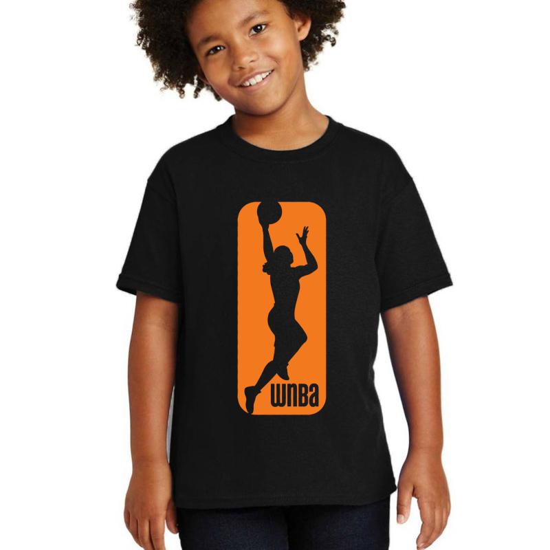 Wnba Basketball Logo  Youth T-Shirt Boy Black