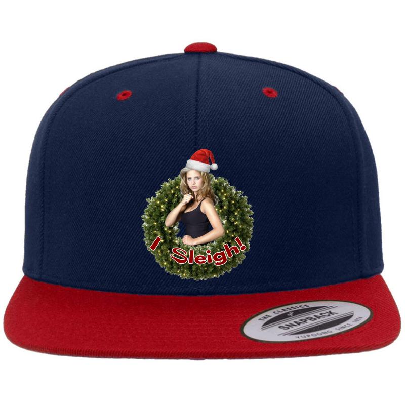 A Very Buffy Christmas Premium Flat Bill Snapback Cap  Navy