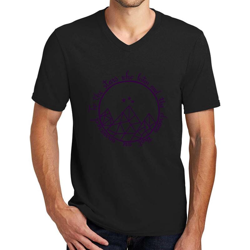 Acotar - To The Stars Who Listen Unisex V-Neck T-Shirt Men Black