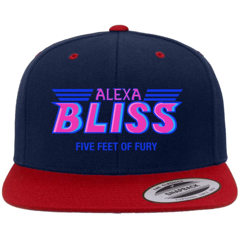 Alexa Bliss Five Feet Of Fury  Premium Flat Bill Snapback Cap  Navy