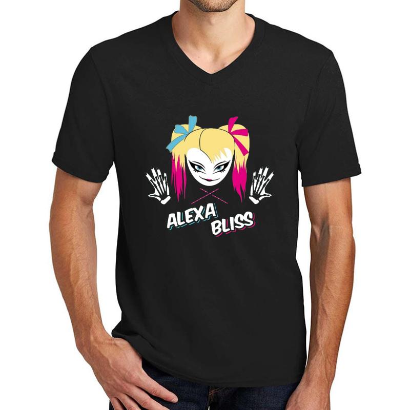 Alexa Bliss Unisex V-Neck T-Shirt Men Black