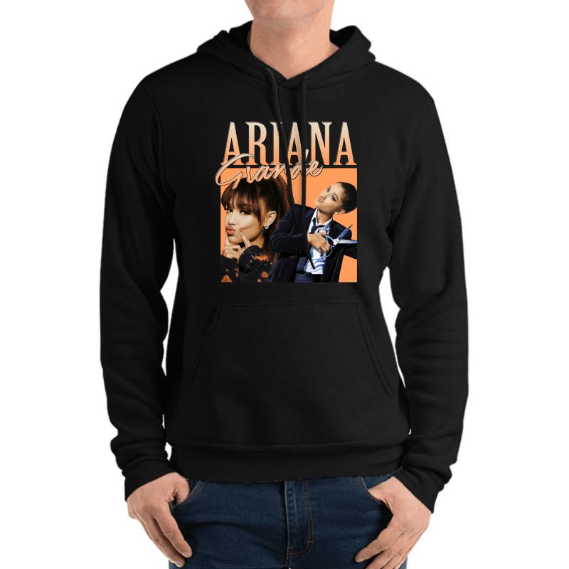 Ariana Grande Vintage 90'S Design Unisex Hooded Sweatshirt Men Black