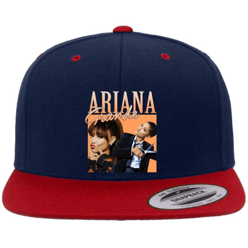 Ariana Grande Vintage 90'S Design Premium Flat Bill Snapback Cap  Navy