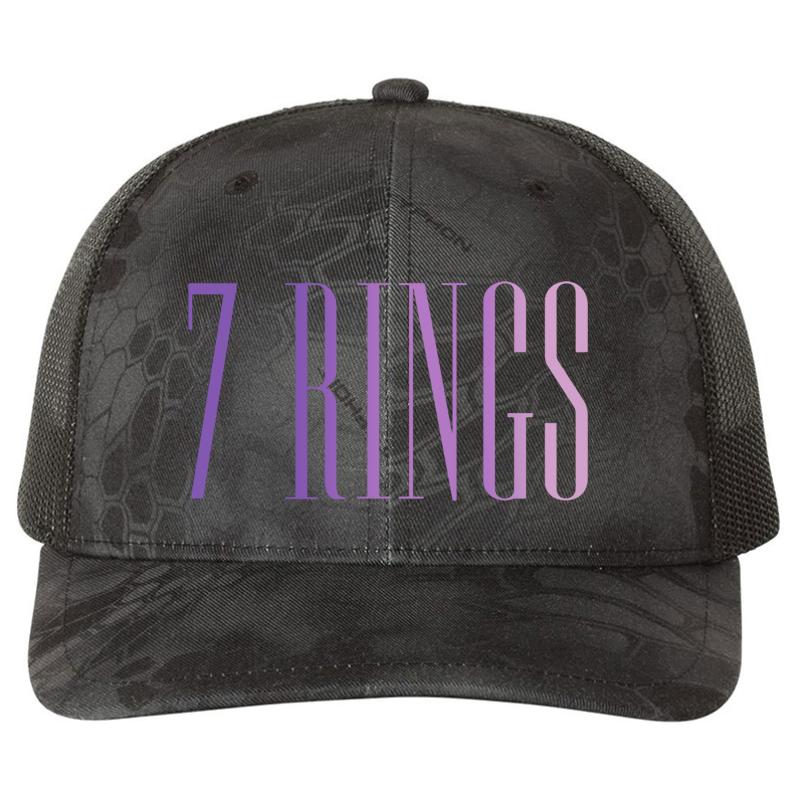 7 Rings - Ariana Grande Richardson Premium Trucker Snapback Cap  Kryptek Typhon Black